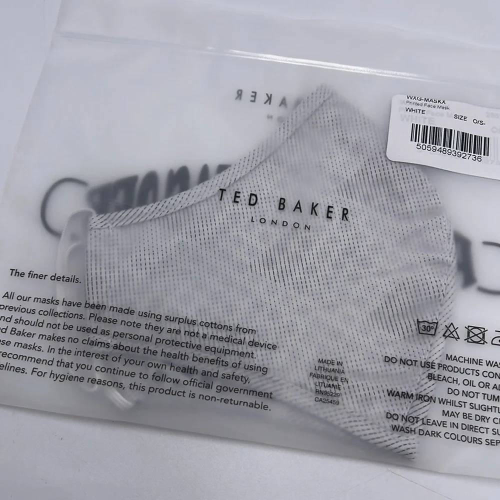 TED BAKER LONDON Reversible Reusable FACE MASK NWT OS